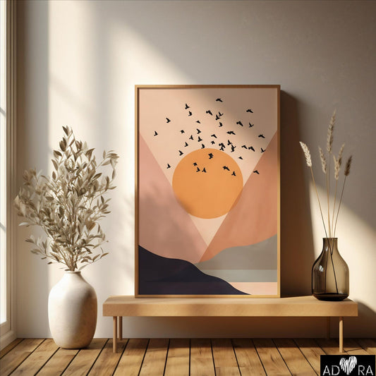 Abstract Minimalistic Sunset Wall Art Canvas