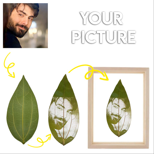 Your Picture on Adora Leaf | Leaf Engraving