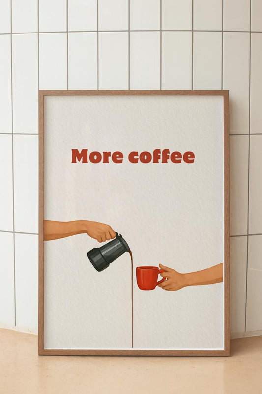 Italian Moka Pot Cofee Modern Kitchen Wall Art Canvas