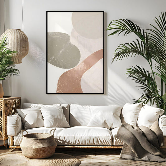 Minimalist Neutral Tones Boho Abstract Wall Art