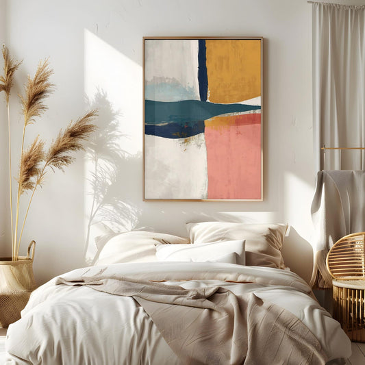 Modern Abstract Color Block Wall Art Canvas
