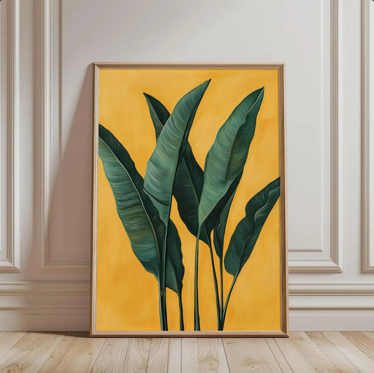 Modern Botanical Tropical Leaf Wall Art Canvas