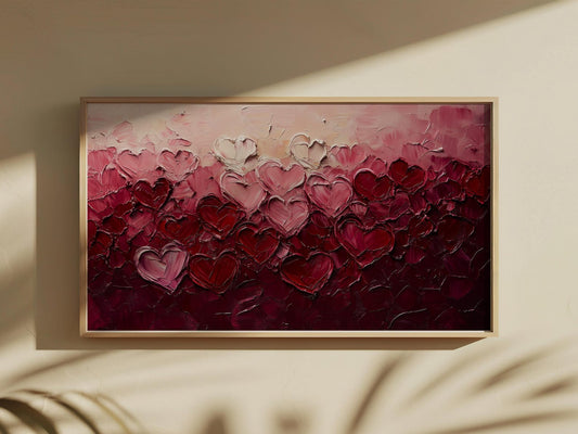Romantic Heart Textured TV Wall Art Canvas