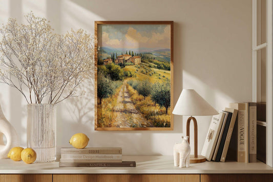 Tuscan Olive Grove talian Countryside Wall Art Canvas