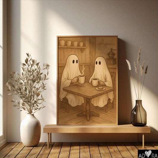 Vintage Ghost Coffee Wall Art Canvas
