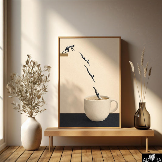 Vintage Style Surreal Coffee Wall Art Canvas