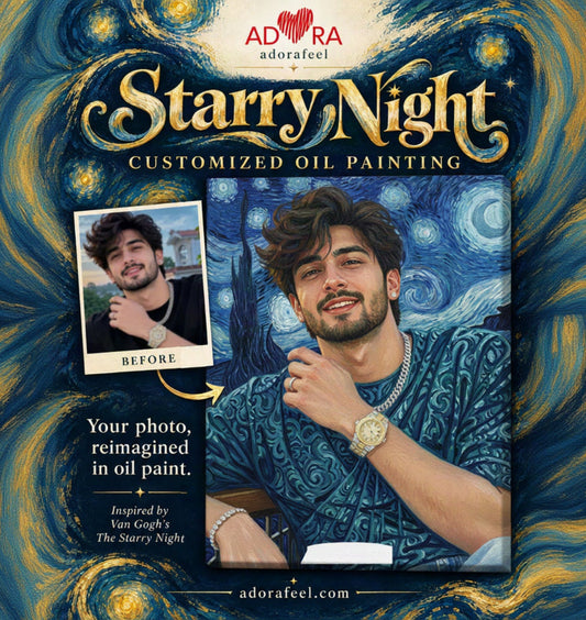 Gift For Him Customize Starry Night Oil Painting