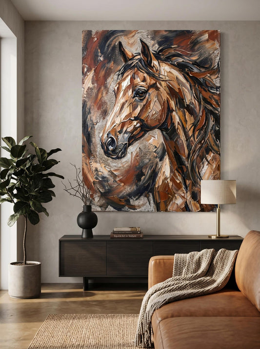 Abstract Horse Oil Paint Style Wall Art Canvas