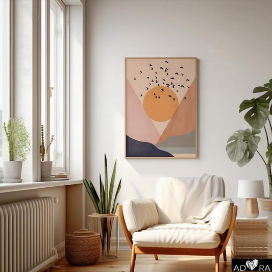 Abstract Minimalistic Sunset Wall Art Canvas