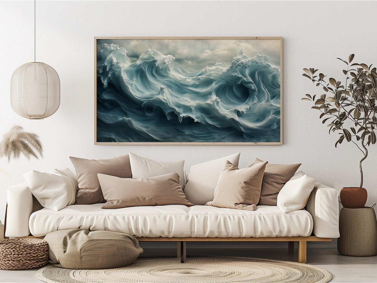 Abstract Ocean Waves Wall Art Canvas