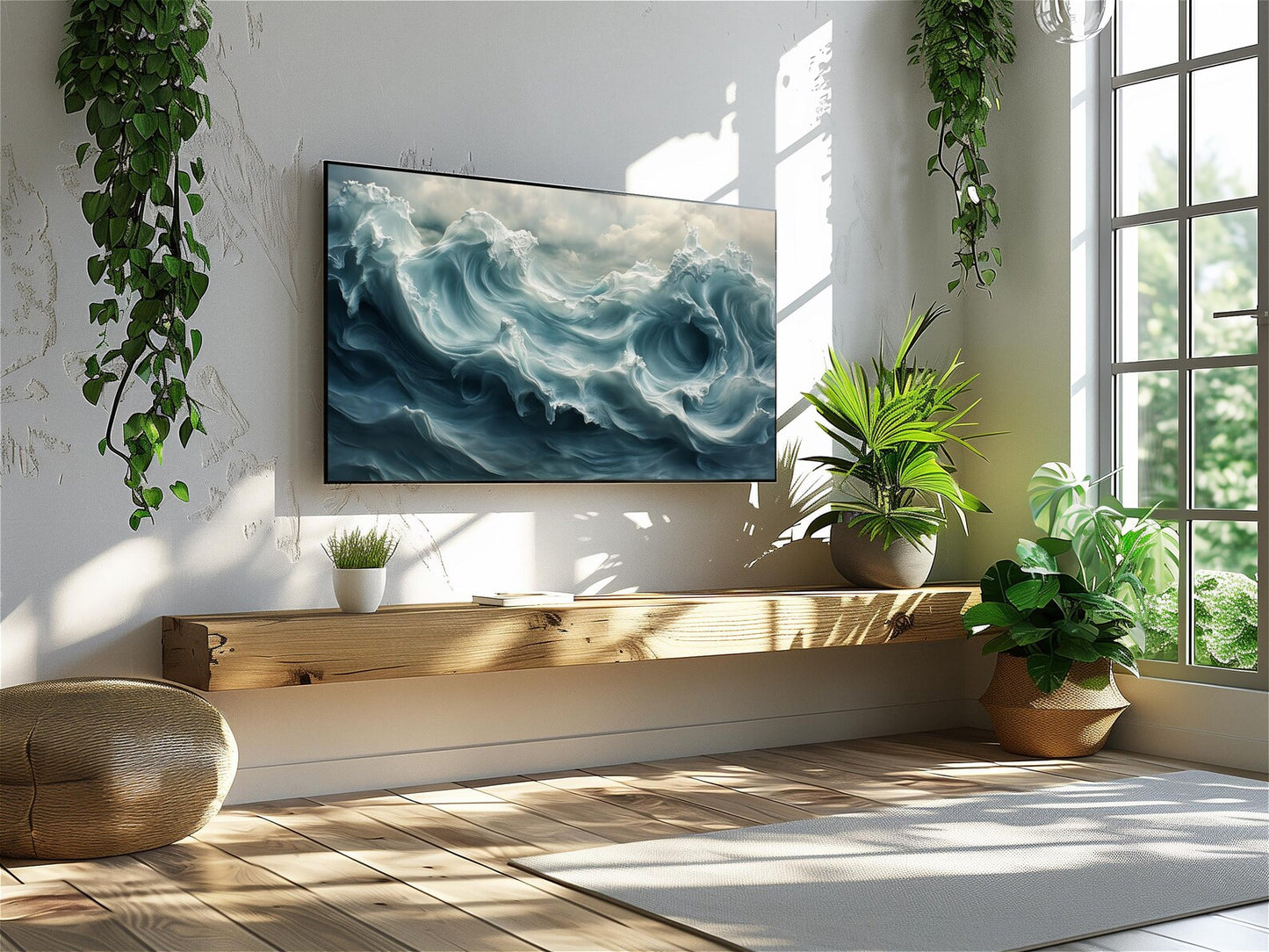 Abstract Ocean Waves Wall Art Canvas