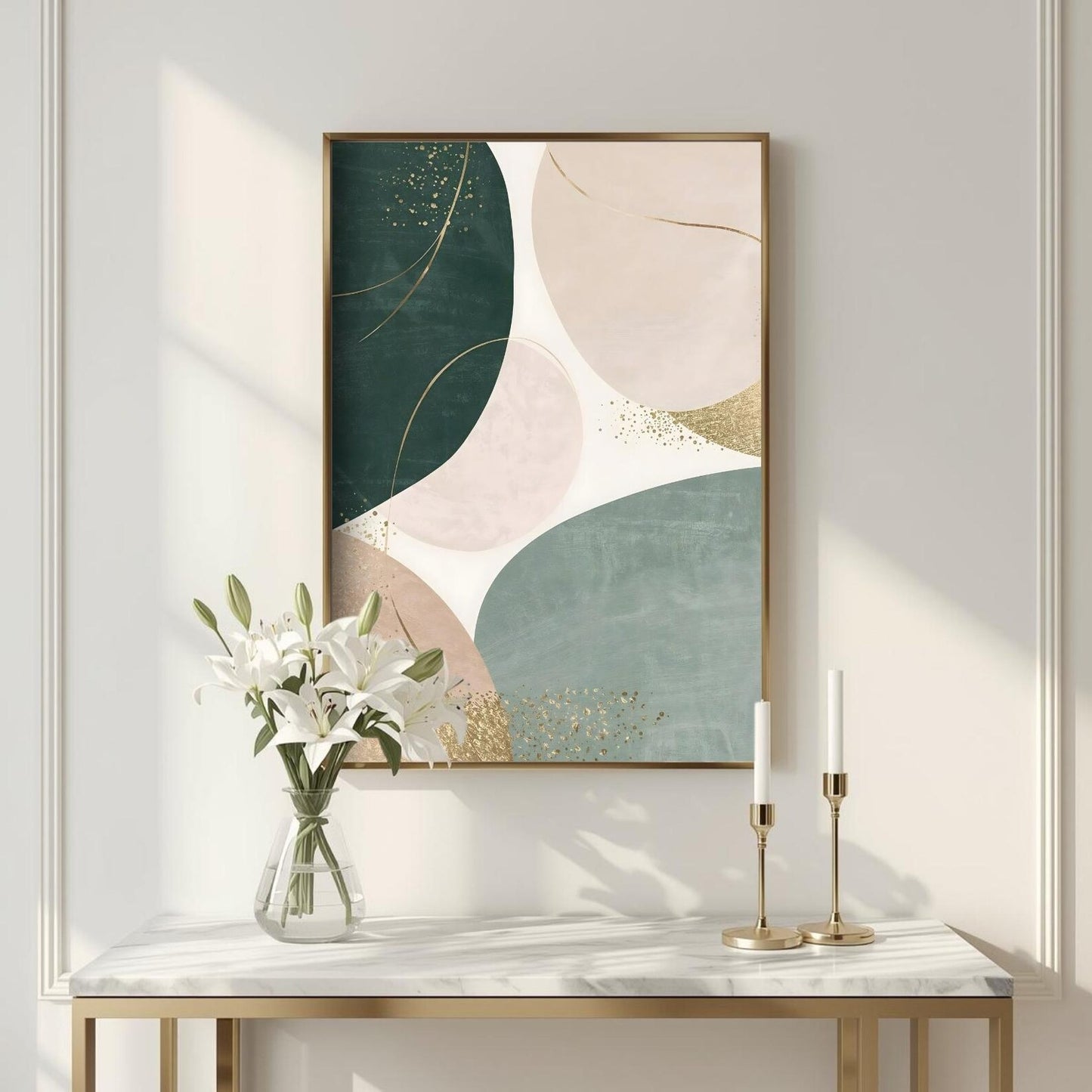 Abstract Shapes Minimalist Modern Wall Art Canvas (