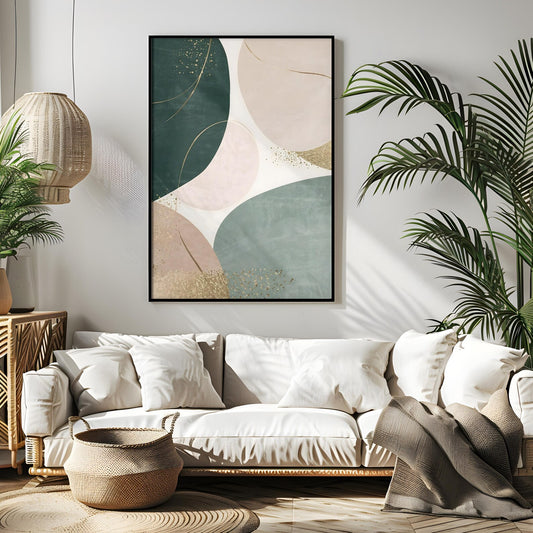 Abstract Shapes Minimalist Modern Wall Art Canvas (