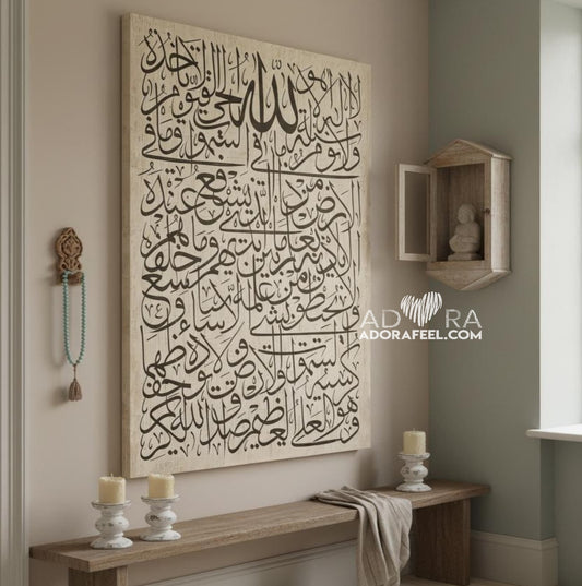 Ayatul Kursi Islamic Calligraphy Handmade Style