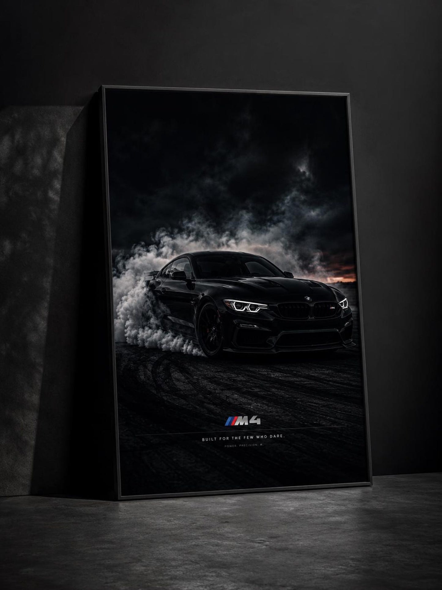 Black Grey BMW M4 Wall Art Canvas