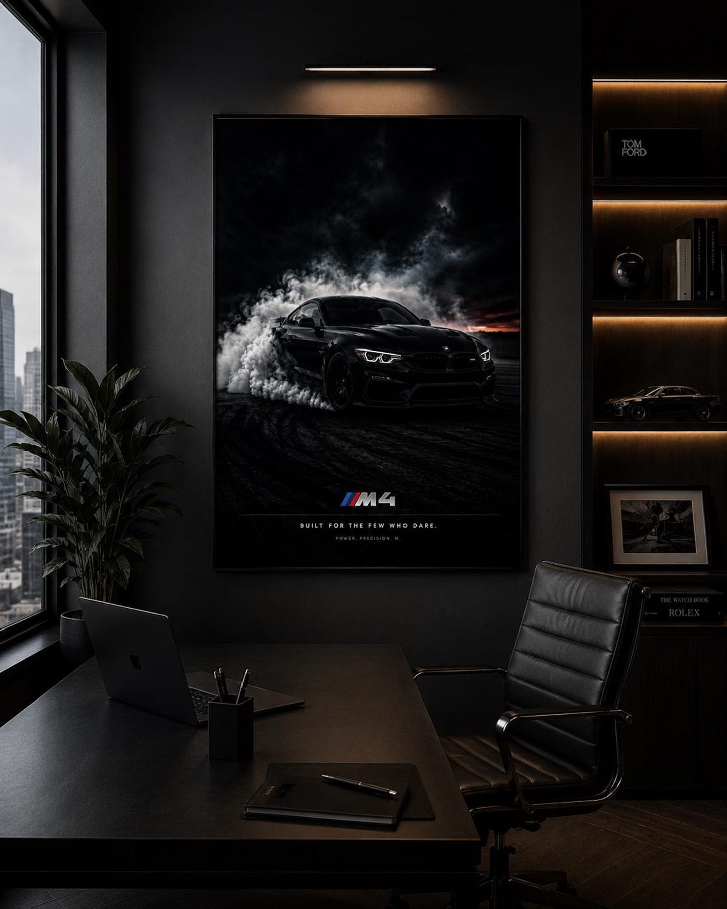 Black Grey BMW M4 Wall Art Canvas