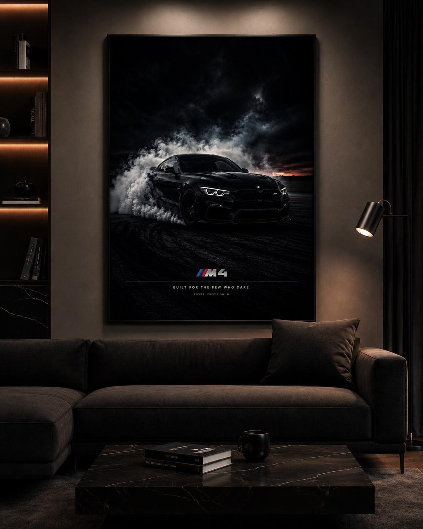 Black Grey BMW M4 Wall Art Canvas