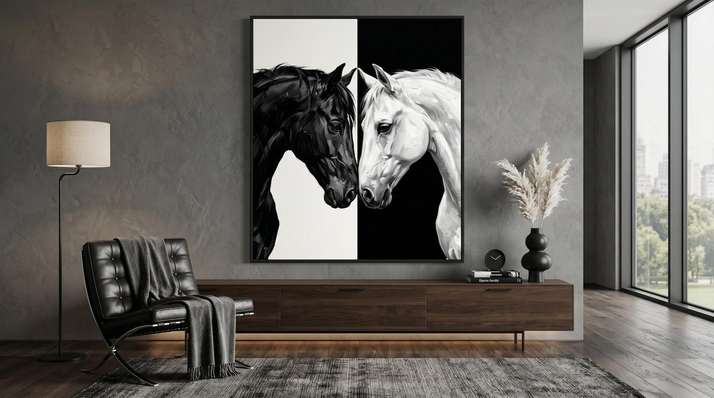 Black White Yin Yang Wall Art Canvas