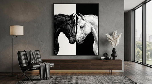 Black White Yin Yang Wall Art Canvas