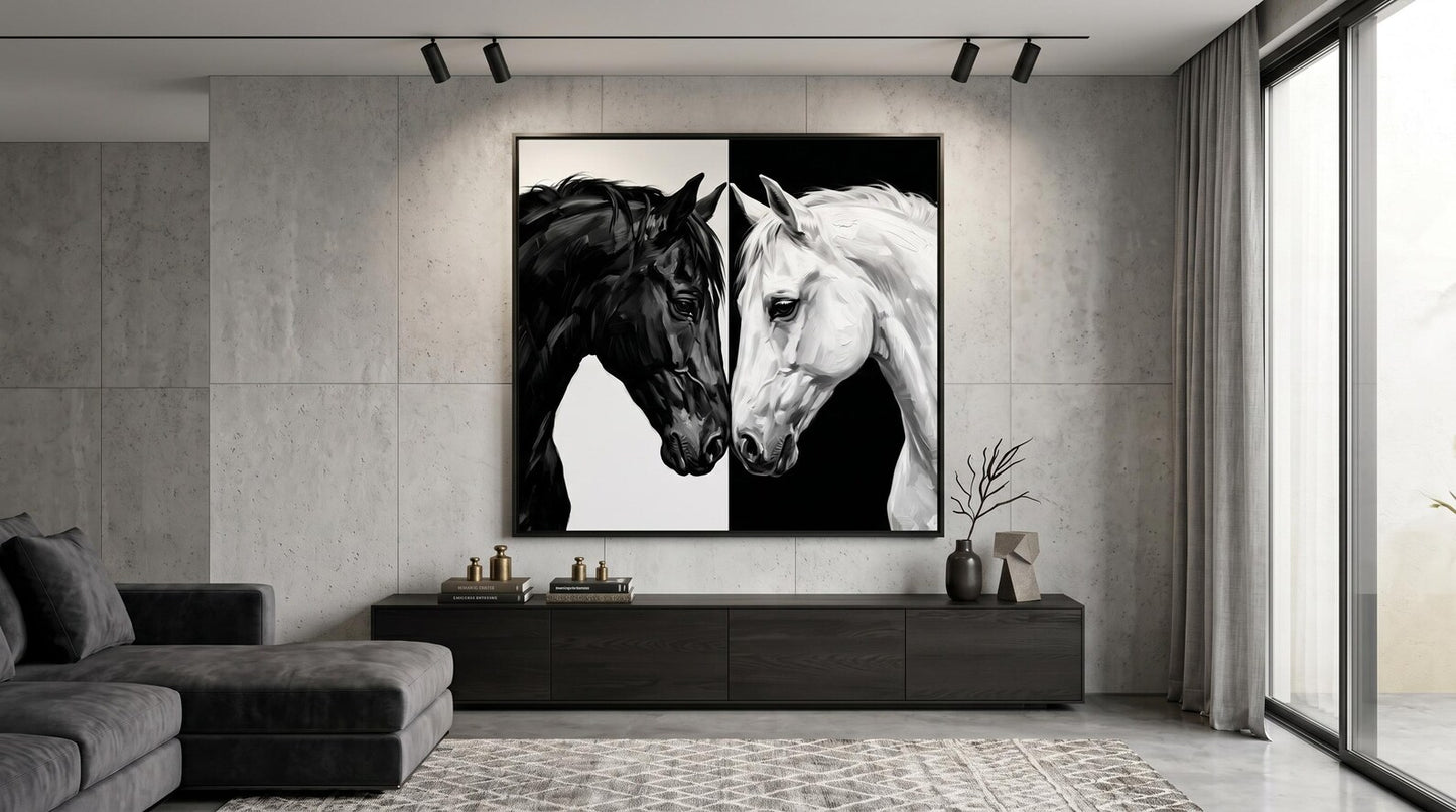 Black White Yin Yang Wall Art Canvas