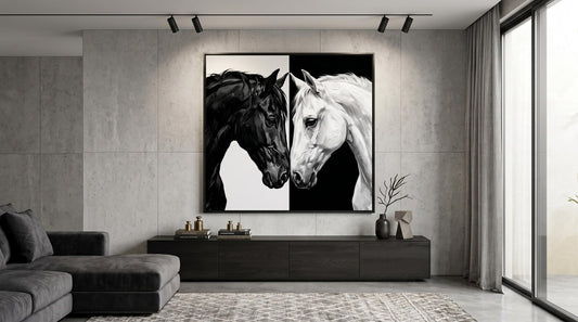Black White Yin Yang Wall Art Canvas
