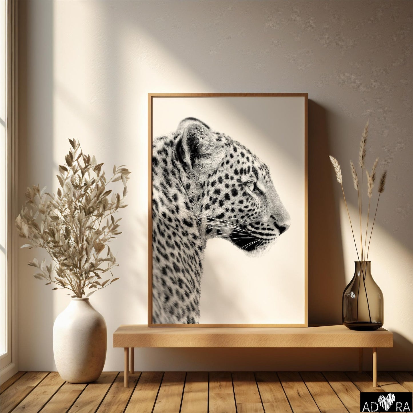 Black and White Leopard Wall Art Canvas