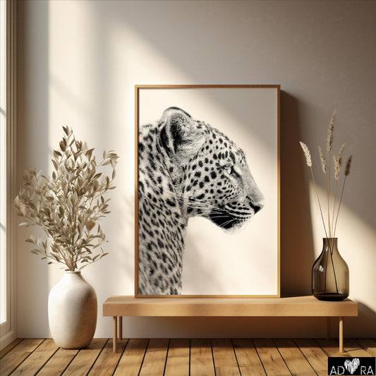 Black and White Leopard Wall Art Canvas