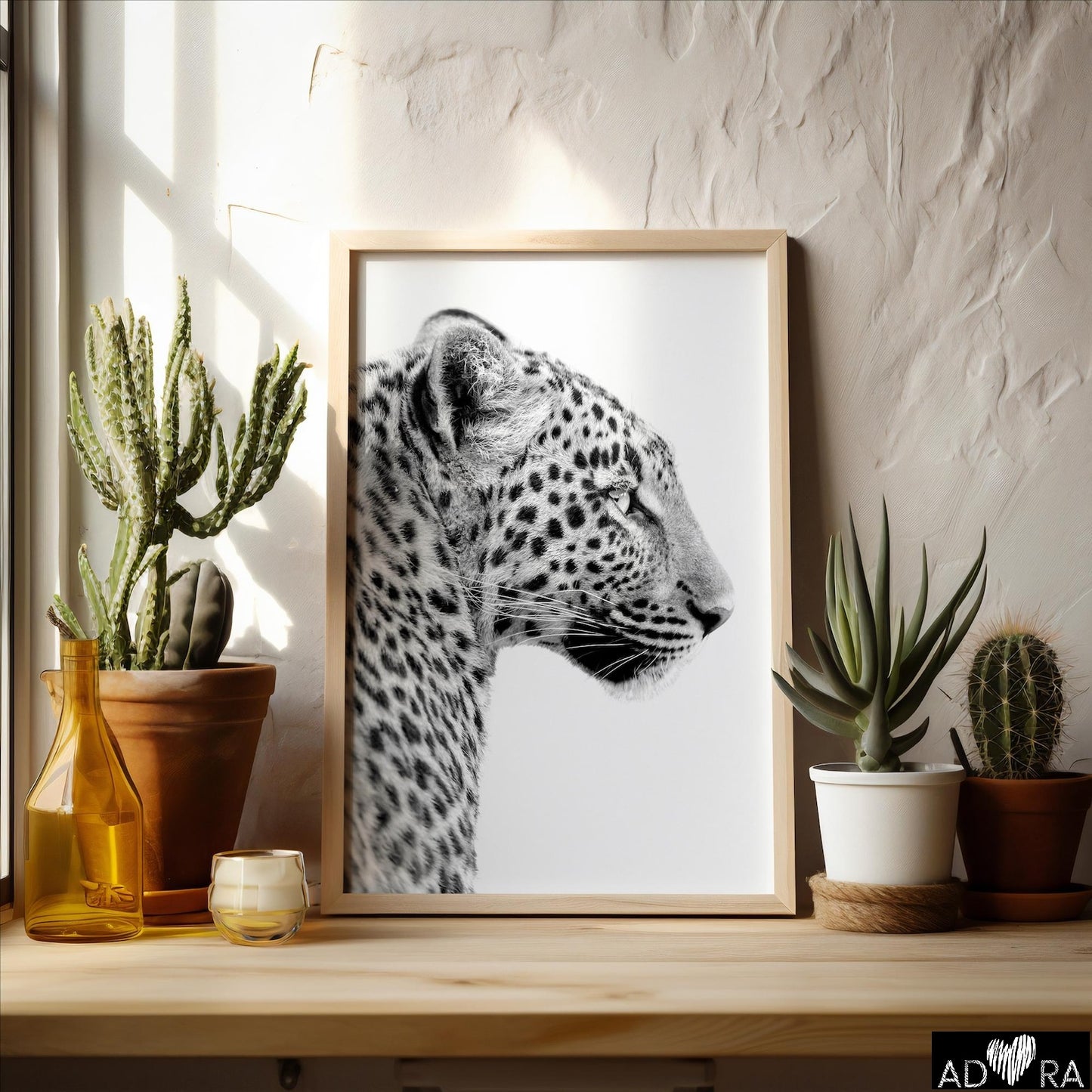 Black and White Leopard Wall Art Canvas