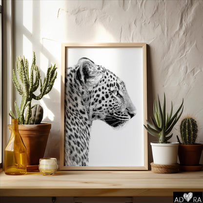 Black and White Leopard Wall Art Canvas