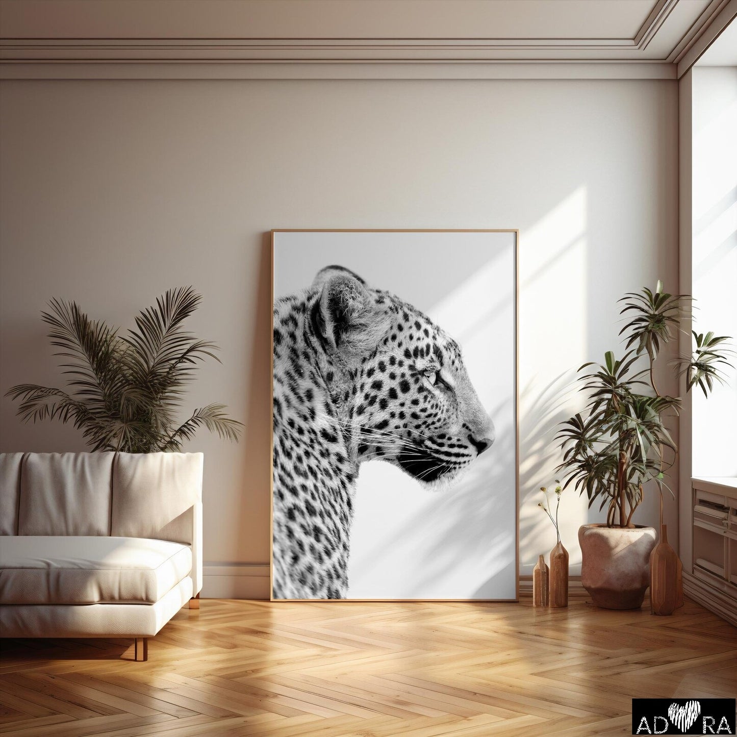 Black and White Leopard Wall Art Canvas