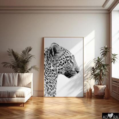 Black and White Leopard Wall Art Canvas