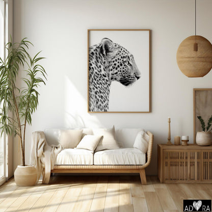 Black and White Leopard Wall Art Canvas