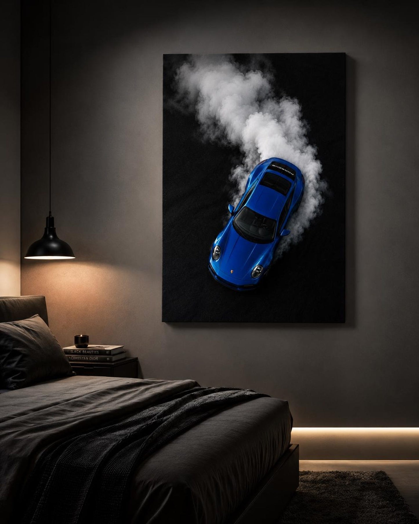 Blue Sports Car Porsche 911  Wall Art Canvas