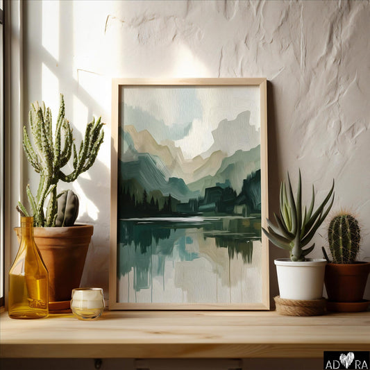 Calm Forest Scenery Minimalist Wall Art Canvas