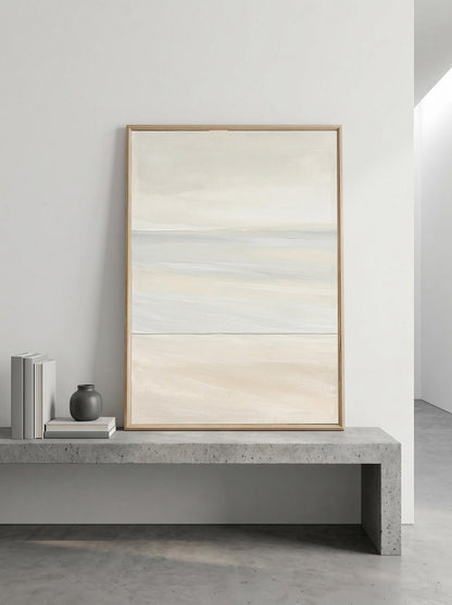 Coastal Landscape Wabi Sabi Beige Wall Art Canvas