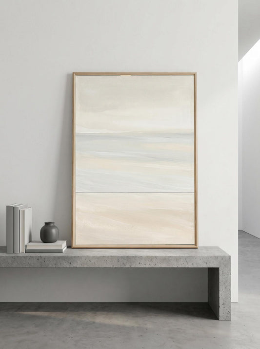 Coastal Landscape Wabi Sabi Beige Wall Art Canvas