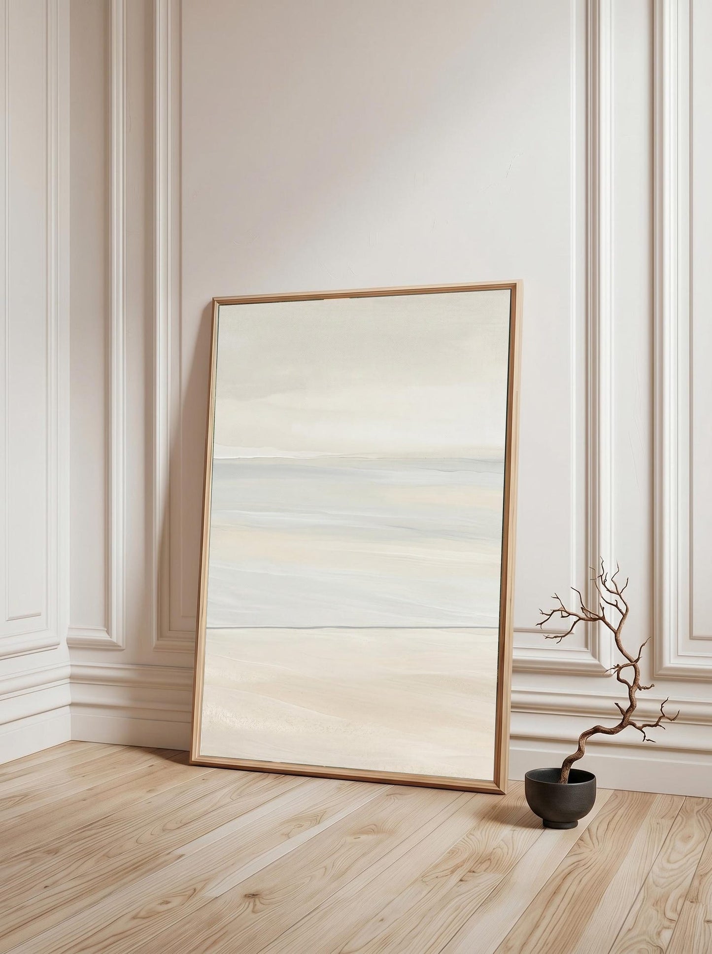 Coastal Landscape Wabi Sabi Beige Wall Art Canvas