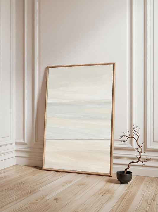 Coastal Landscape Wabi Sabi Beige Wall Art Canvas