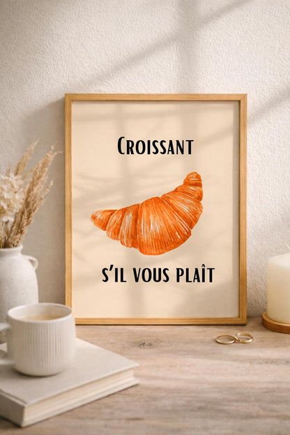 Croissant French Kitchen Wall Art Canvas