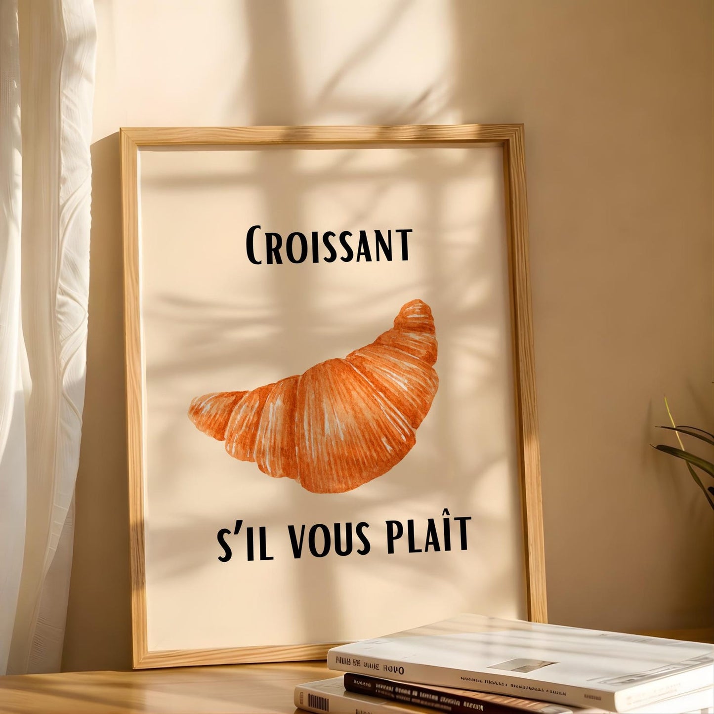 Croissant French Kitchen Wall Art Canvas