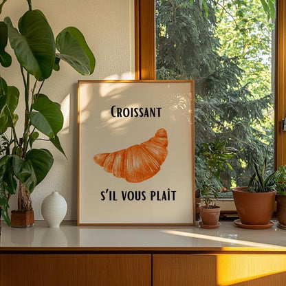 Croissant French Kitchen Wall Art Canvas