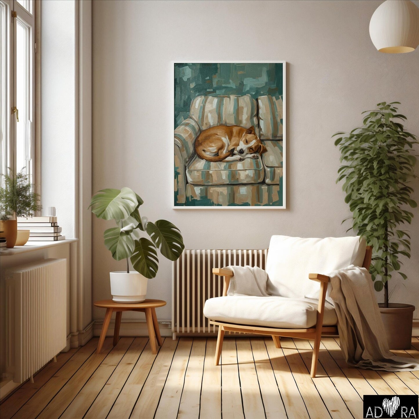Cute Sleeping Dog Wall Art Canvas
