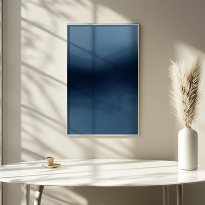 Deep Ocean Blues Tones Minimalist Wall Art Canvas
