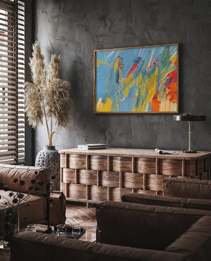 Eclectic Abstract Oil Paint Style Wall Art Canvas