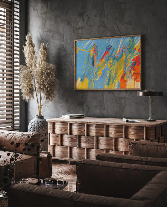 Eclectic Abstract Oil Paint Style Wall Art Canvas