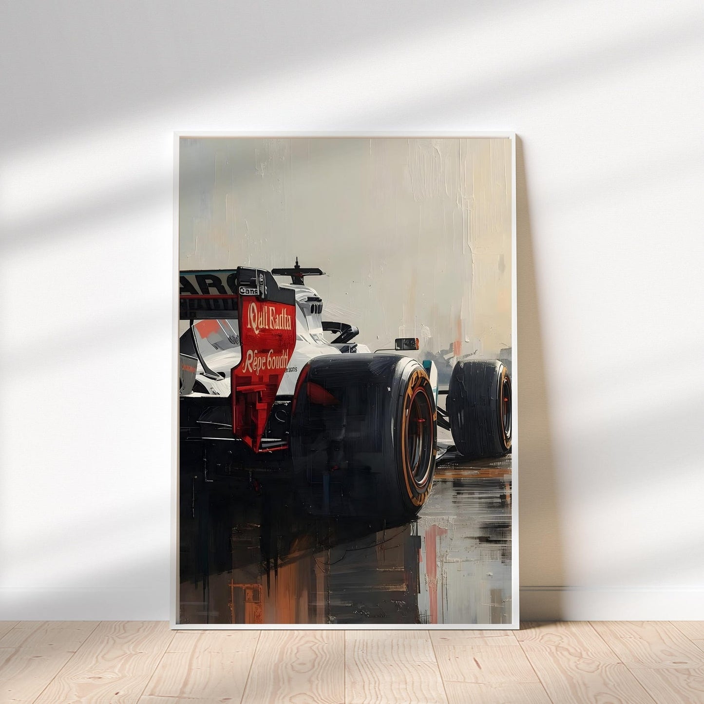F1 Racing Car Oil Paint Style Wall Art Canvas