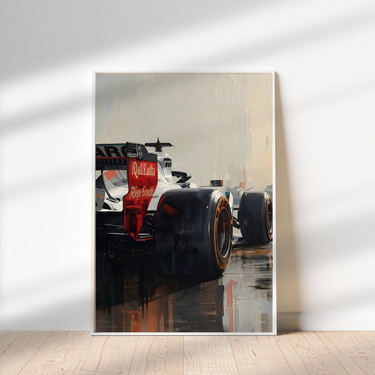 F1 Racing Car Oil Paint Style Wall Art Canvas