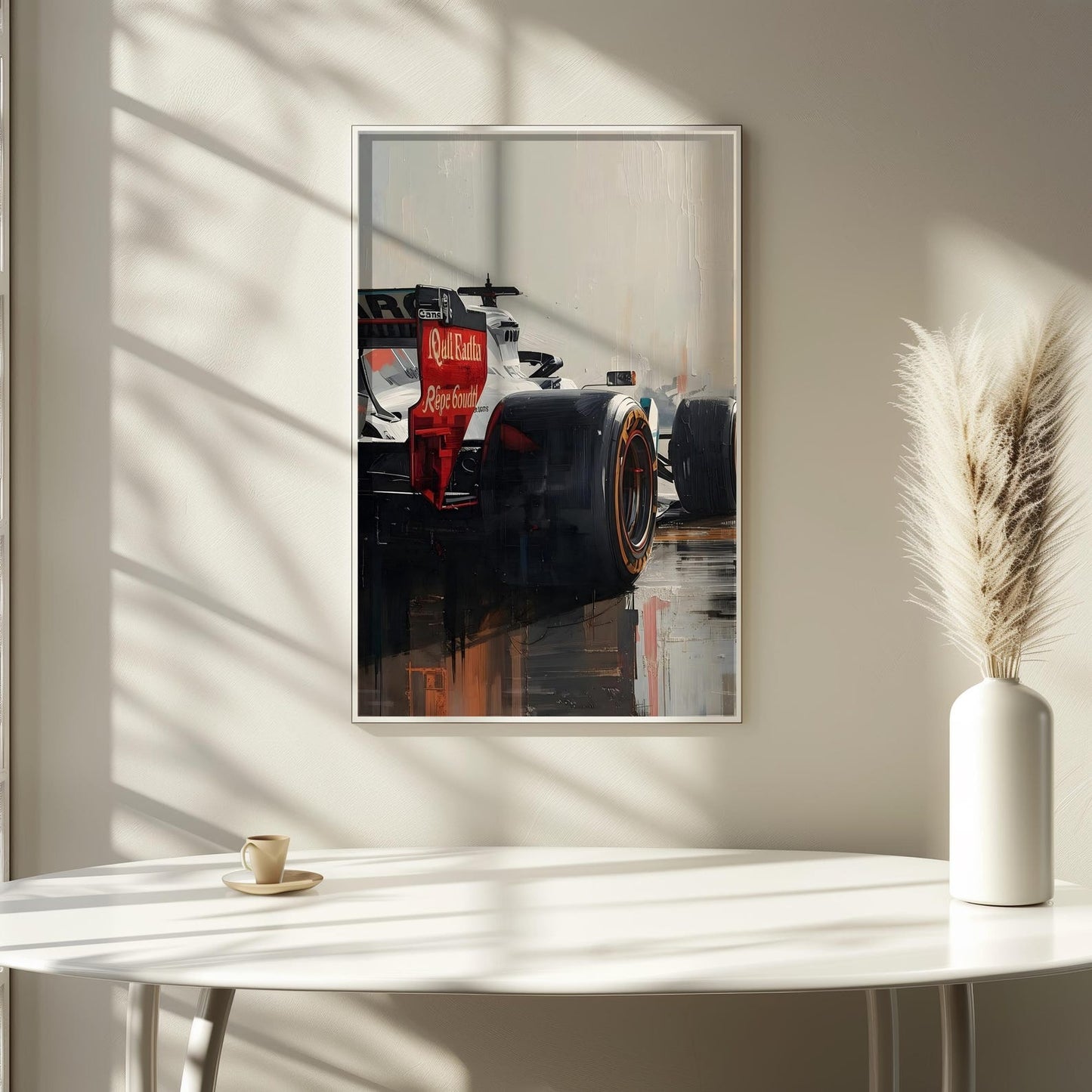 F1 Racing Car Oil Paint Style Wall Art Canvas
