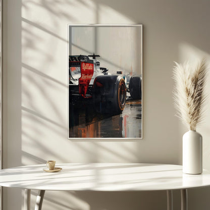 F1 Racing Car Oil Paint Style Wall Art Canvas