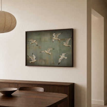 Flying Birds Soft Nature Wall Art Canvas